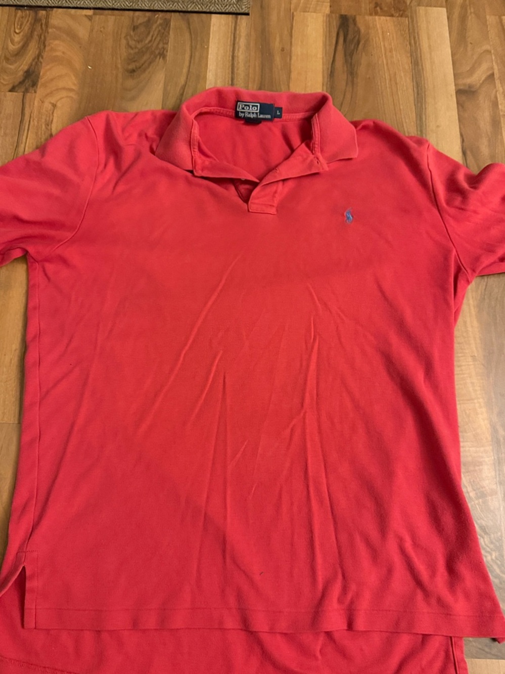 Ralph Lauren Men's Coral Red Polo Shirt with Embroidered Pony